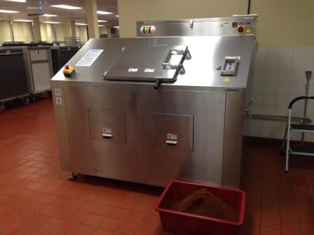 ES500 FW Dryer - Gartnavel Hosp, Glasgow with dried waste + tub